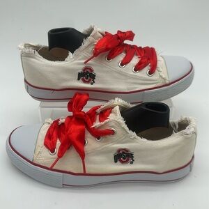 Women's NCAA Team Sneakers The Ohio State Buckeyes Canvas College Apparel Size 8